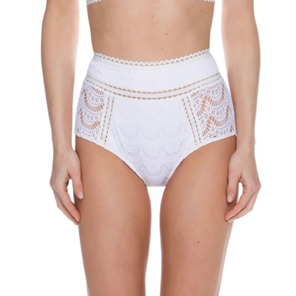 White high waisted Becca bikini bottoms